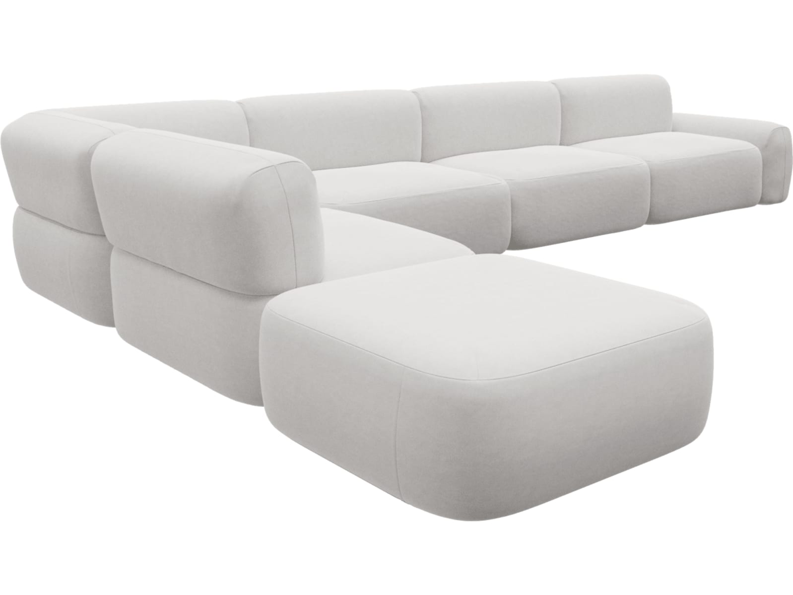 Beckett Muse Frost Modular Sofa - 7 Piece color Muse Frost