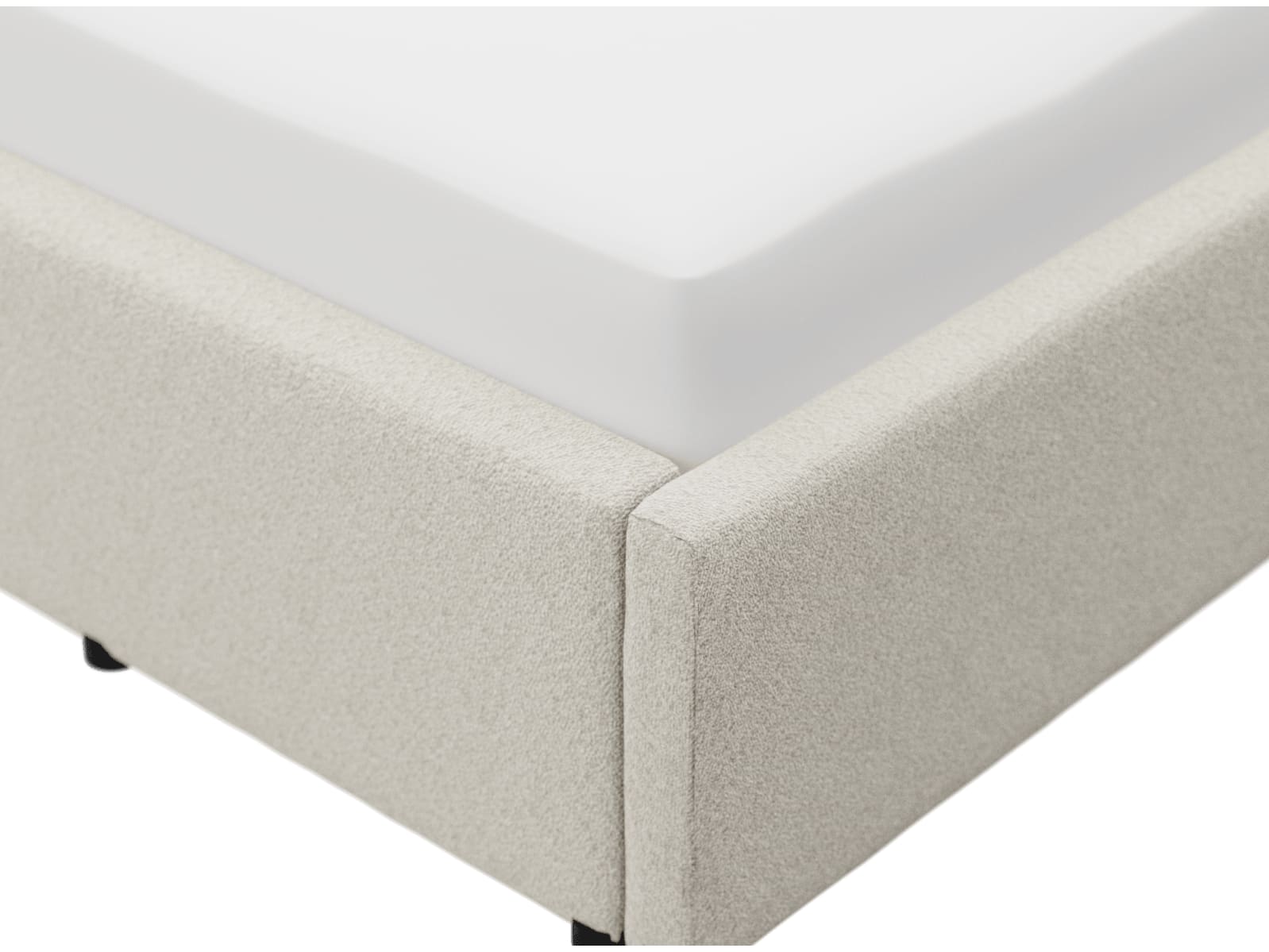 Aria Boucle Ivory Right Drawer Storage Bed color Boucle Ivory
