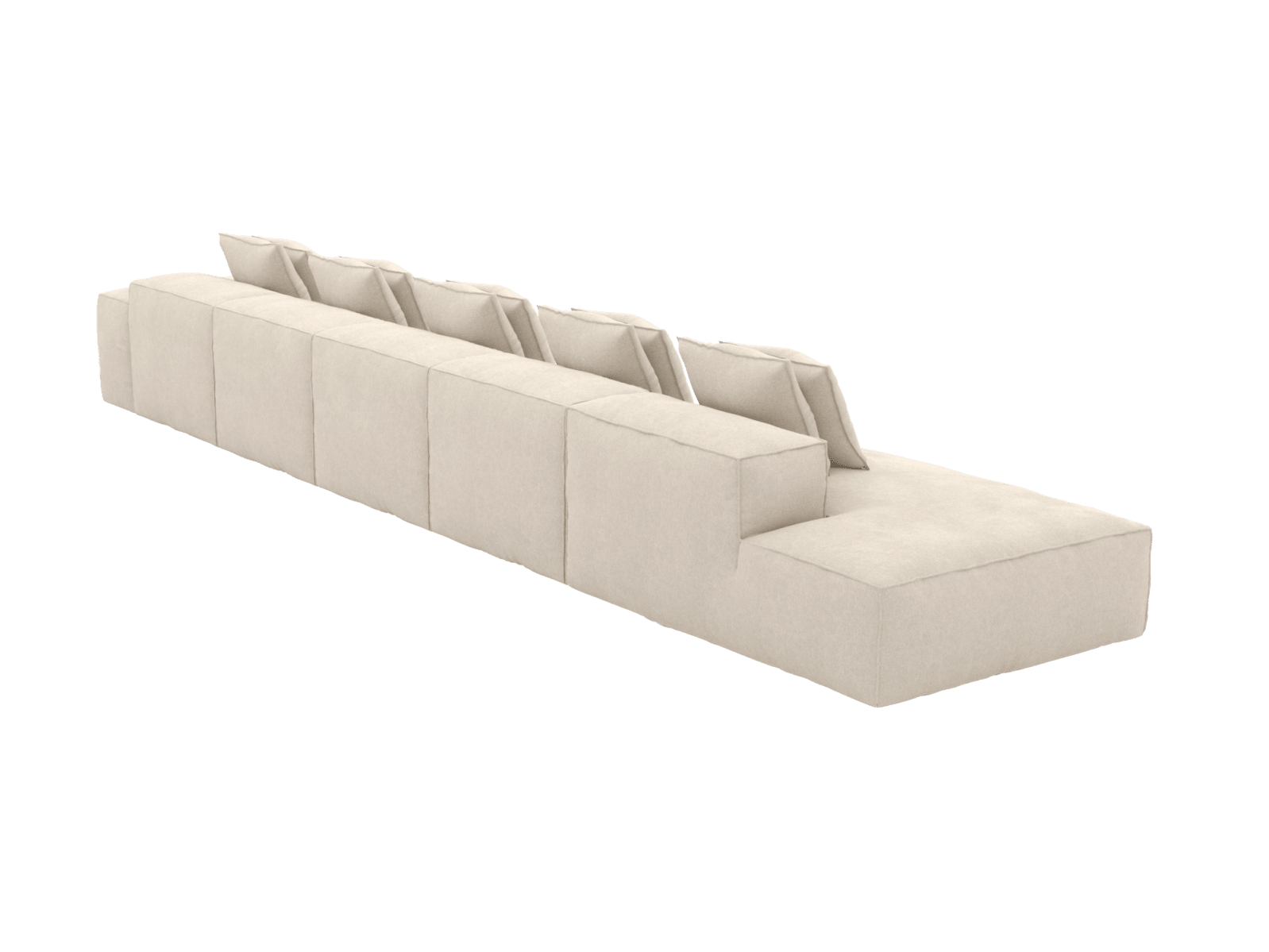 Riley Tribute Shell 6 Seater Terminal Left Modular Sofa color Tribute Shell