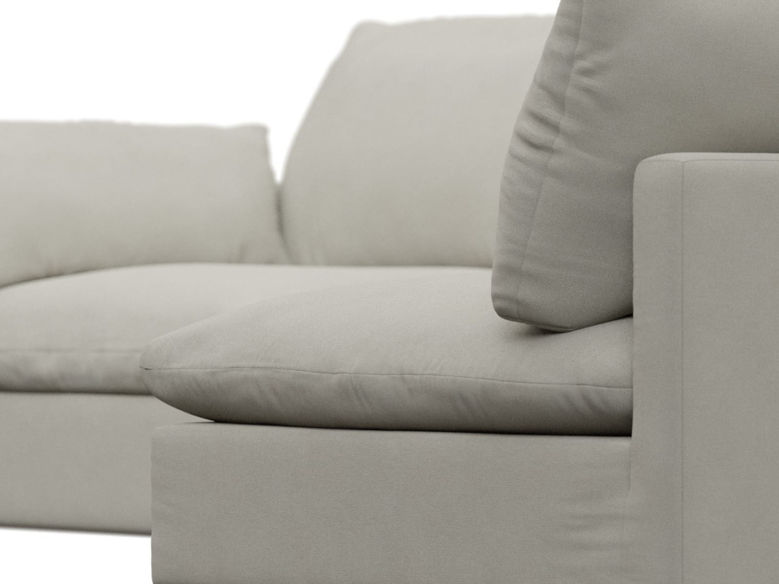 Willow California Ivory Corner Sofa - 4 Seater RAF Terminal color California Ivory