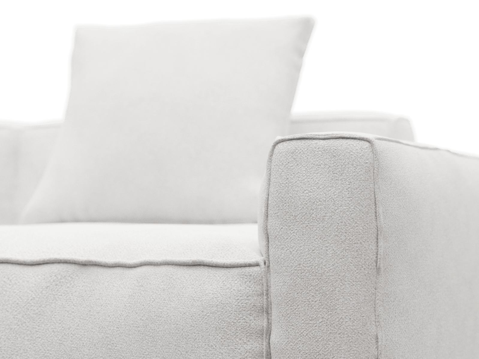 Riley Apt Noa Fog Sofa - 3 Seater Chaise color Noa Fog