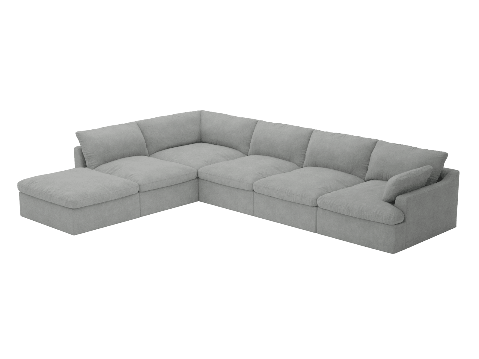 Retreat Toorak Pebble Modular Sofa - 6 Seater LAF Terminal color Toorak Pebble