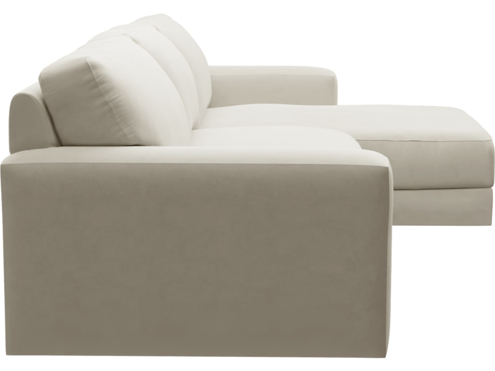 Monica Muse Flax Chaise Sofa - 3 Seater color Muse Flax