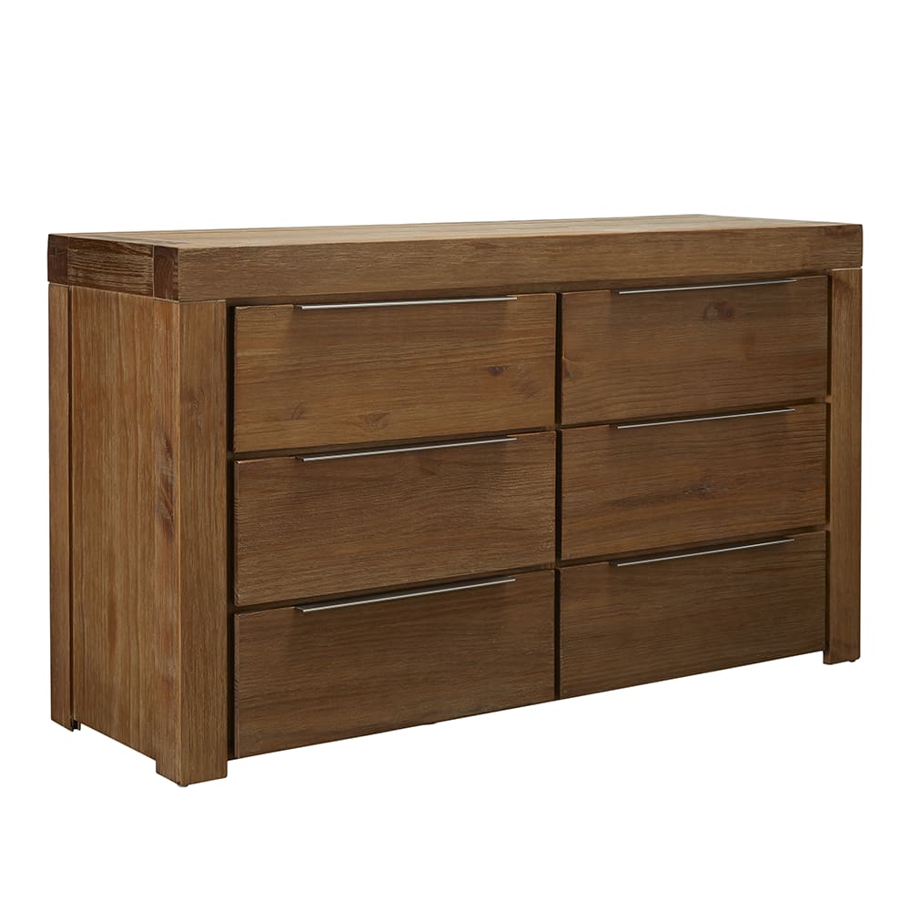 Hobart Dresser - 6 Drawer color Rustic Brown