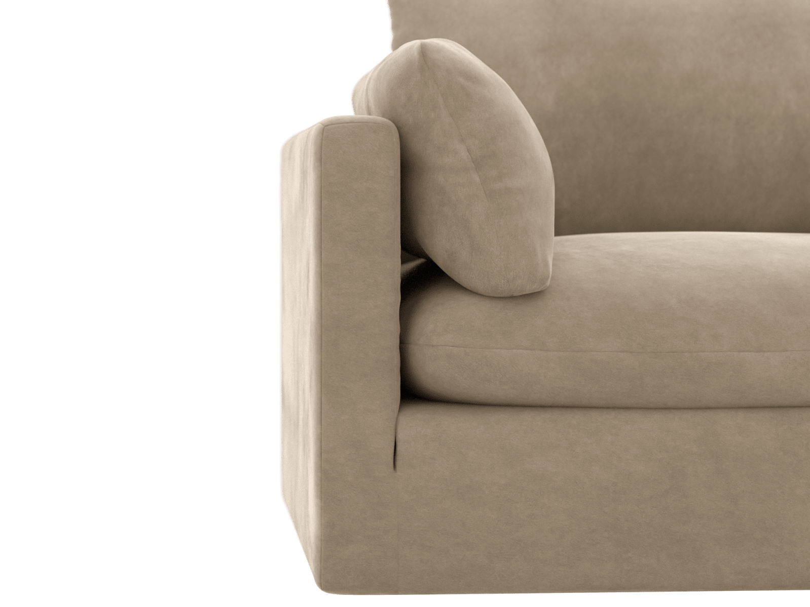 Willow Muse Soft Brown 1 Seat Left Arm Facing Sofa Module color Muse Soft Brown
