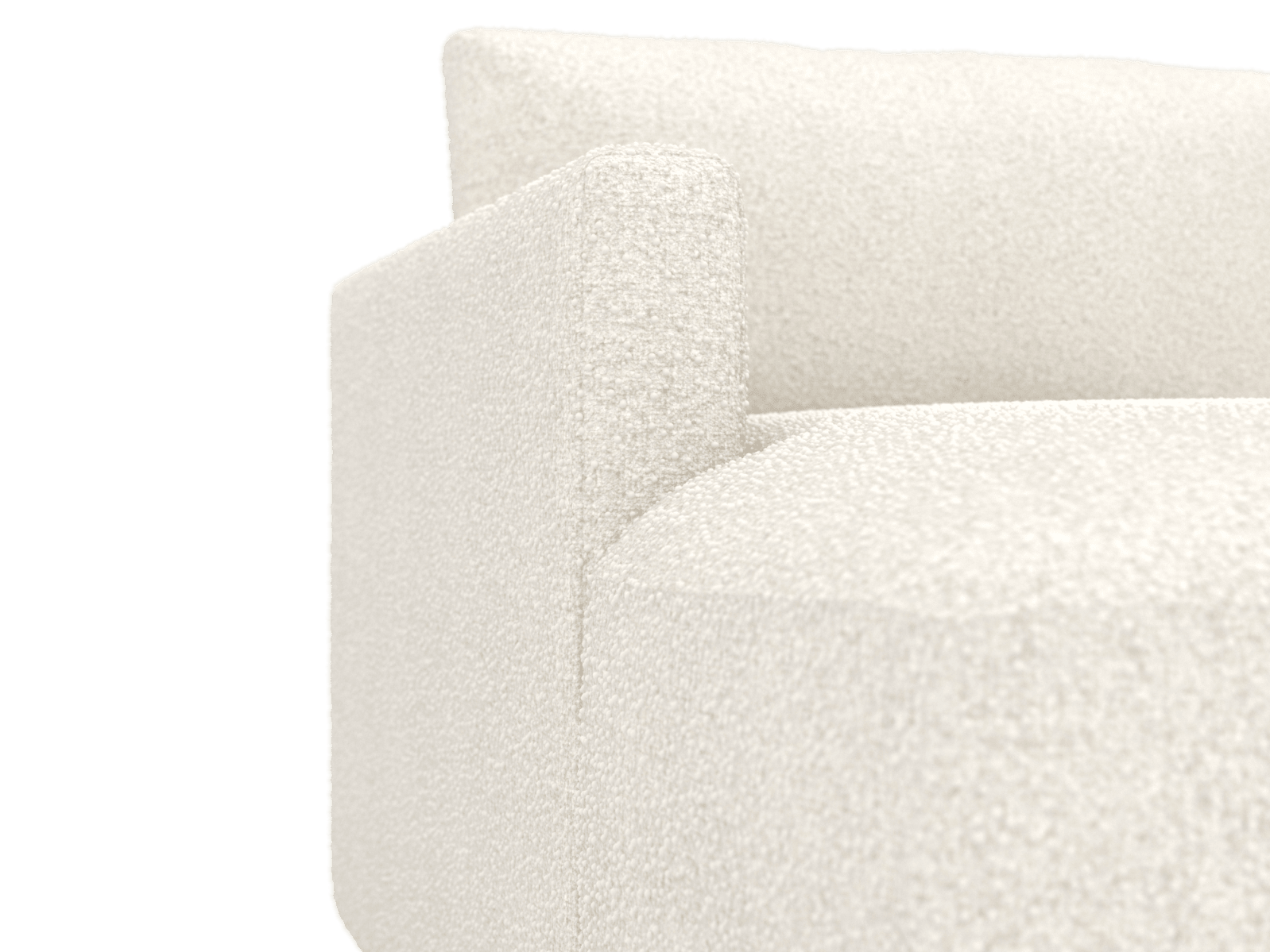 Haven Apt Boucle Ivory Chaise Sofa color Boucle Ivory