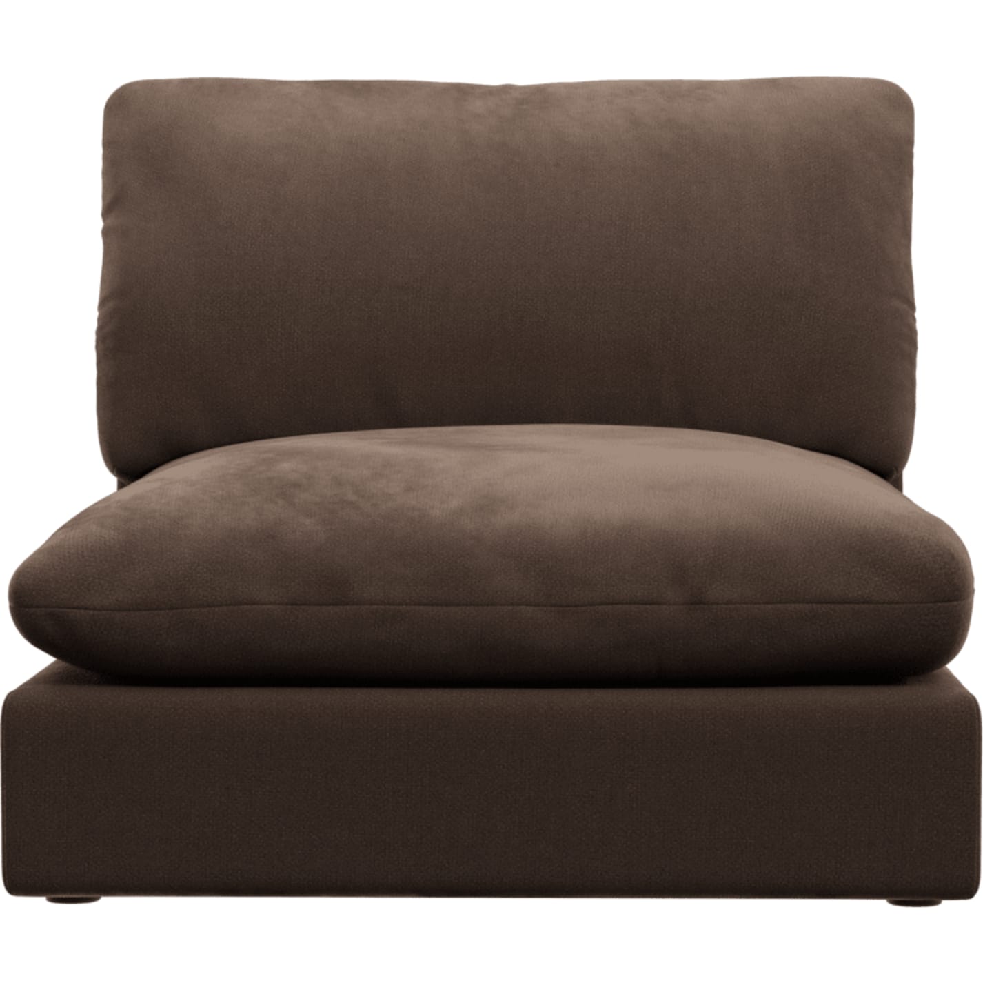 Ludlow Muse Chocolate Armless Sofa Chair Module color Muse Chocolate
