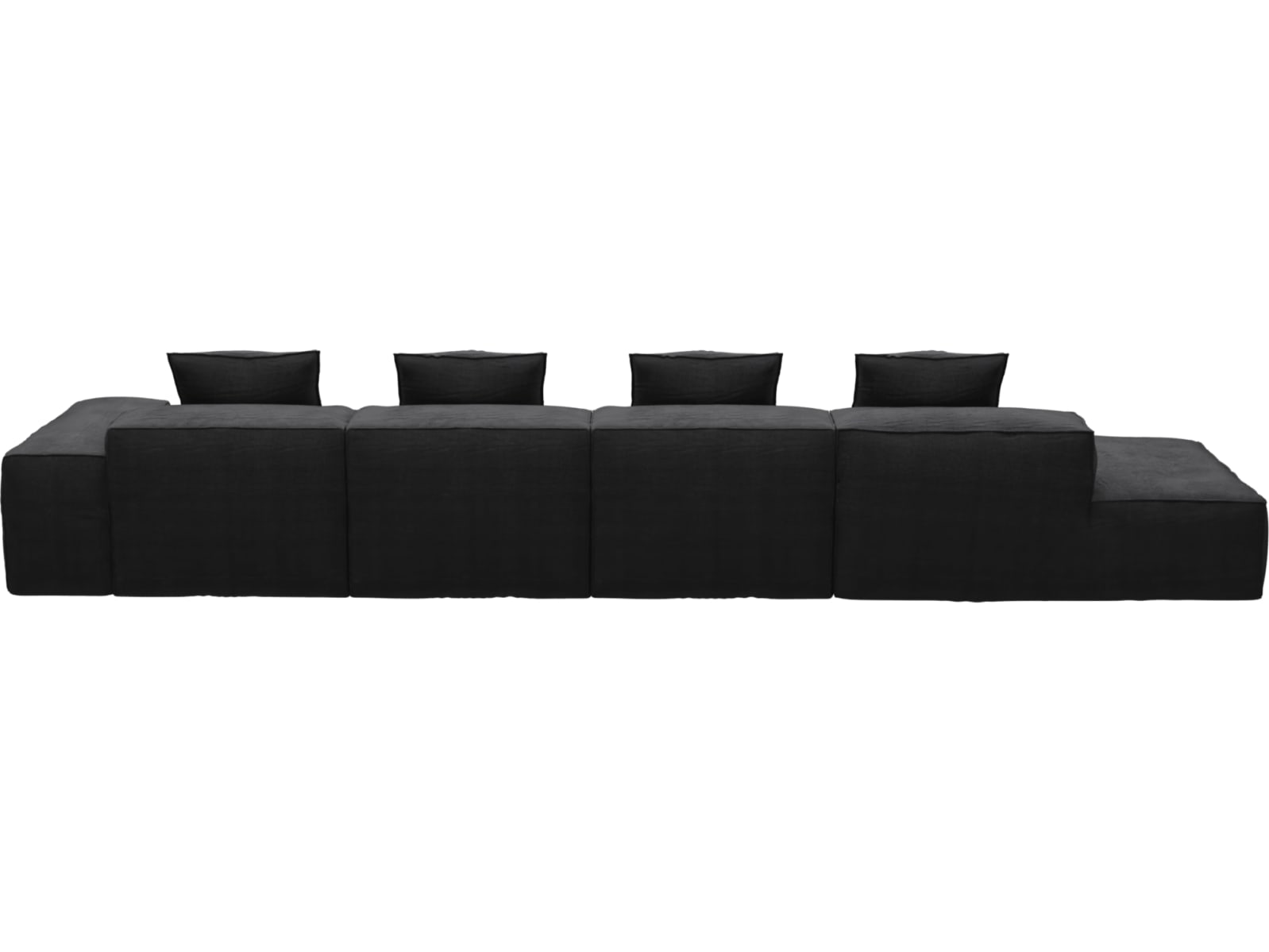 Riley Plaza Flint Grey Modular Sofa - 1x Arm, 3x Armless, 1x Left Terminal color Plaza Flint Grey
