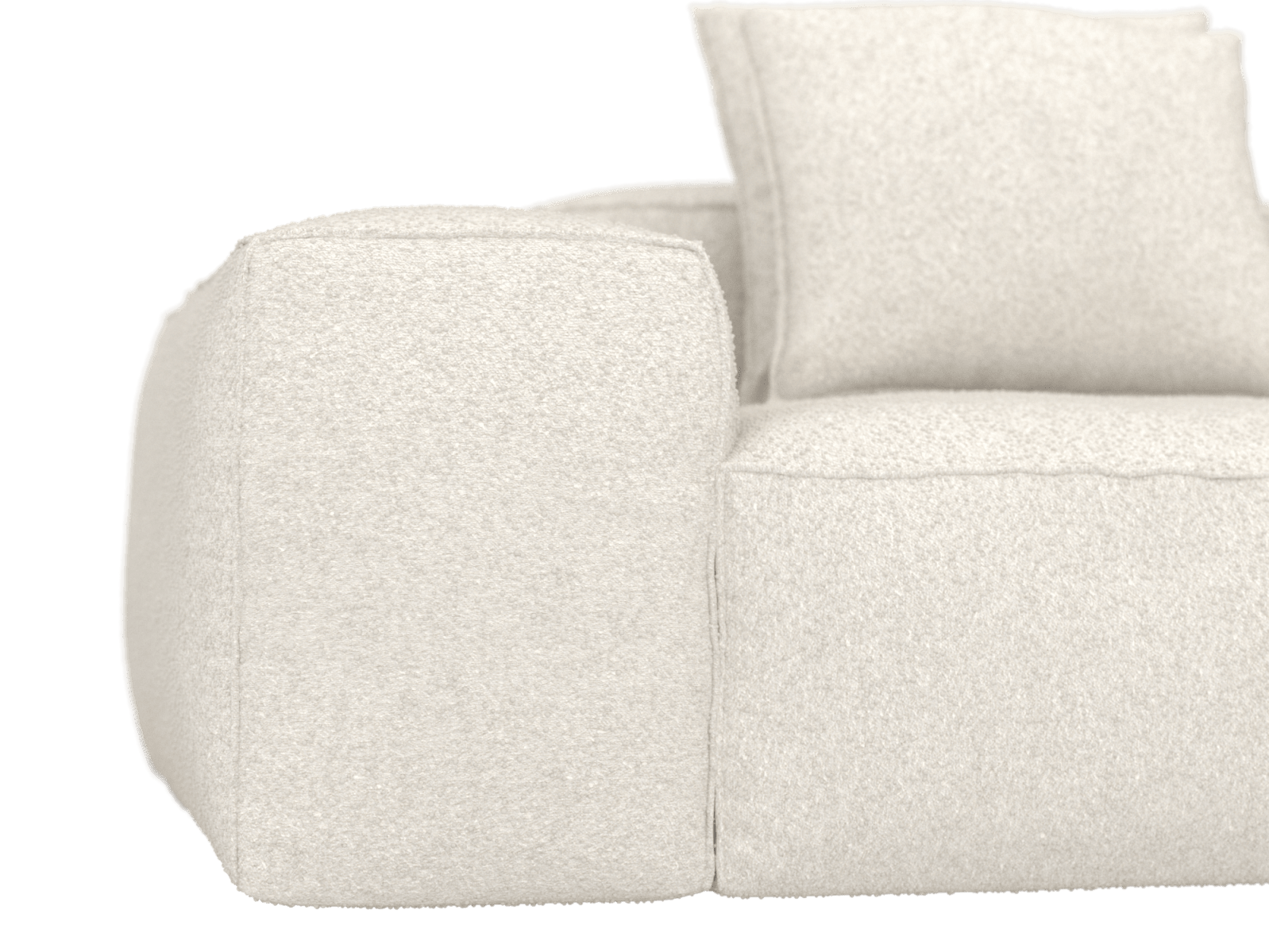 Riley Boucle Ivory 5 Seater Terminal Right Corner Modular Sofa color Boucle Ivory