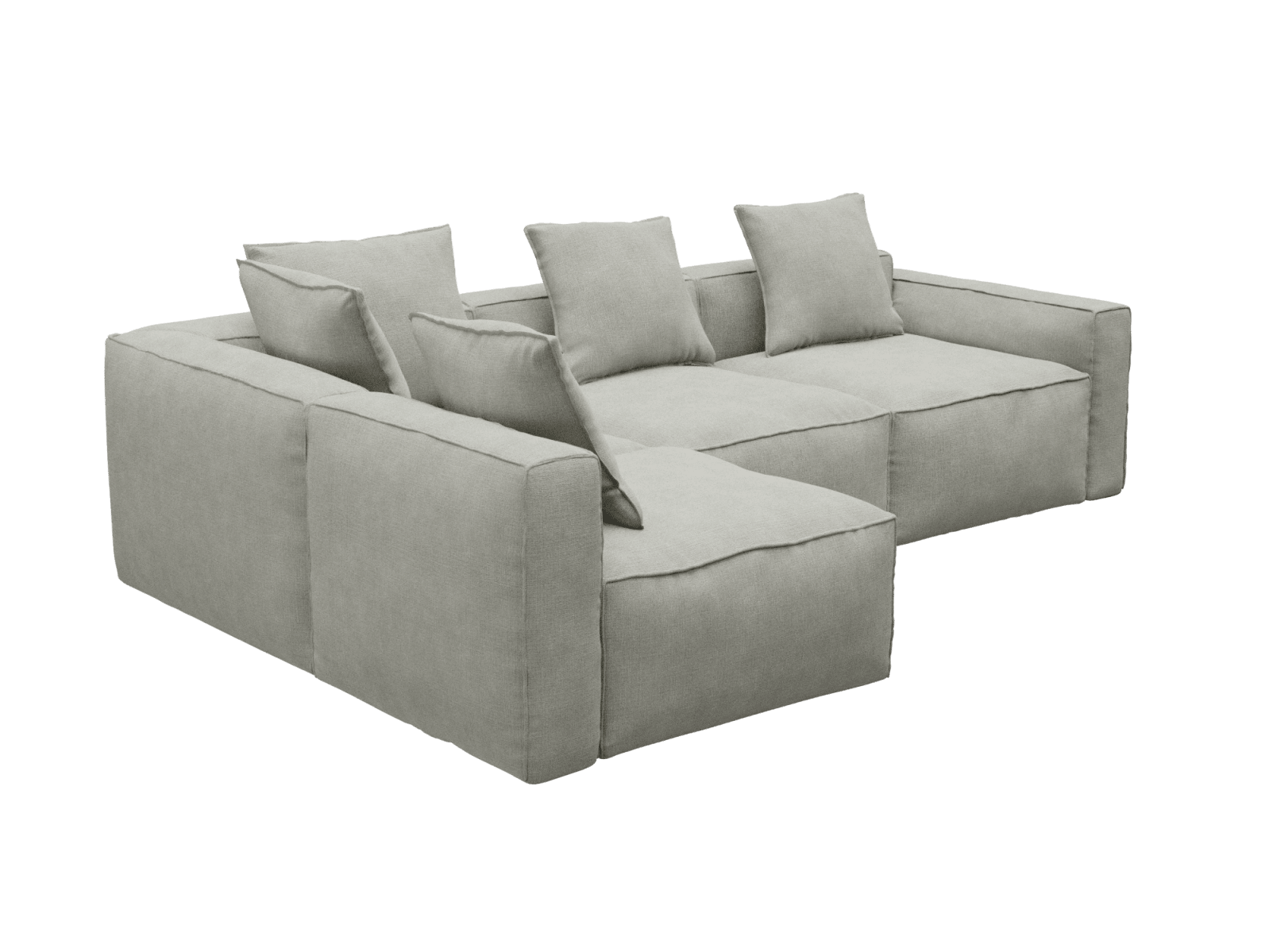 Riley Apt Toorak Pebble Corner Sofa - 4 Seater LAF Terminal color Toorak Pebble