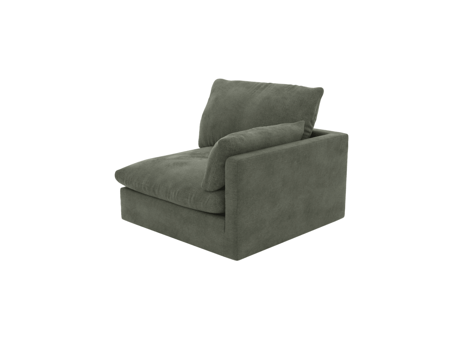 Willow Tribute Dark Jade 1 Seat Right Arm Facing Sofa Module color Tribute Dark Jade
