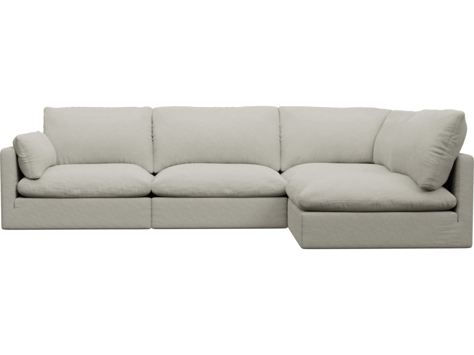 Willow California Ivory Corner Sofa - 4 Seater RAF Terminal color California Ivory