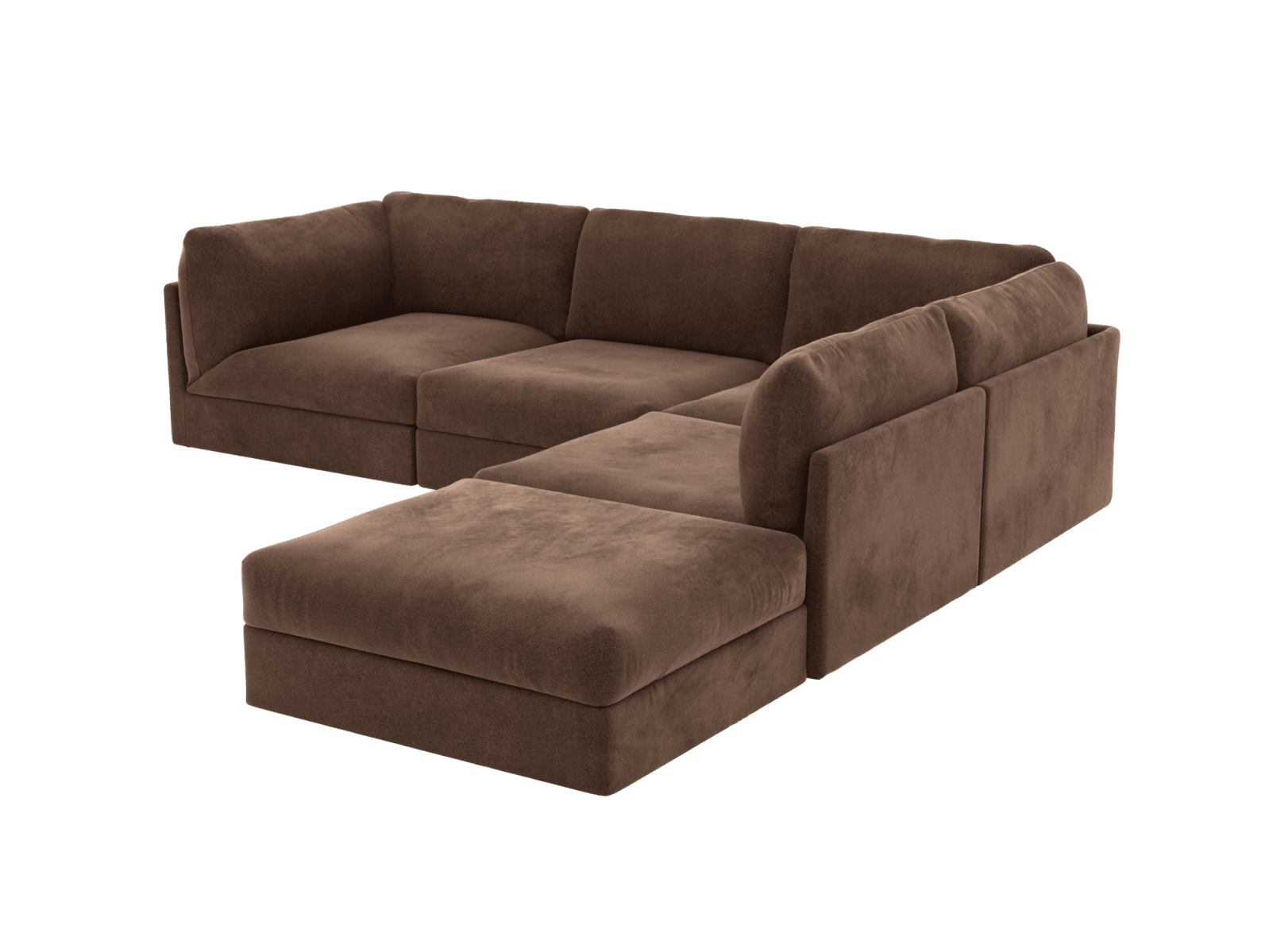 Finley Muse Chocolate Modular Sofa - 5 Seater RAF Terminal color Muse Chocolate