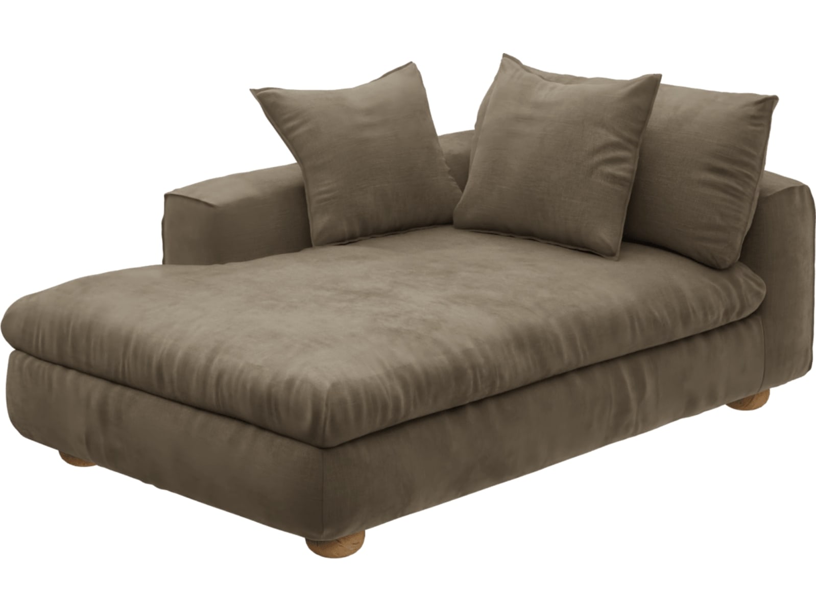 Tully Tribute Walnut Chaise Left Arm Facing Module color Tribute Walnut
