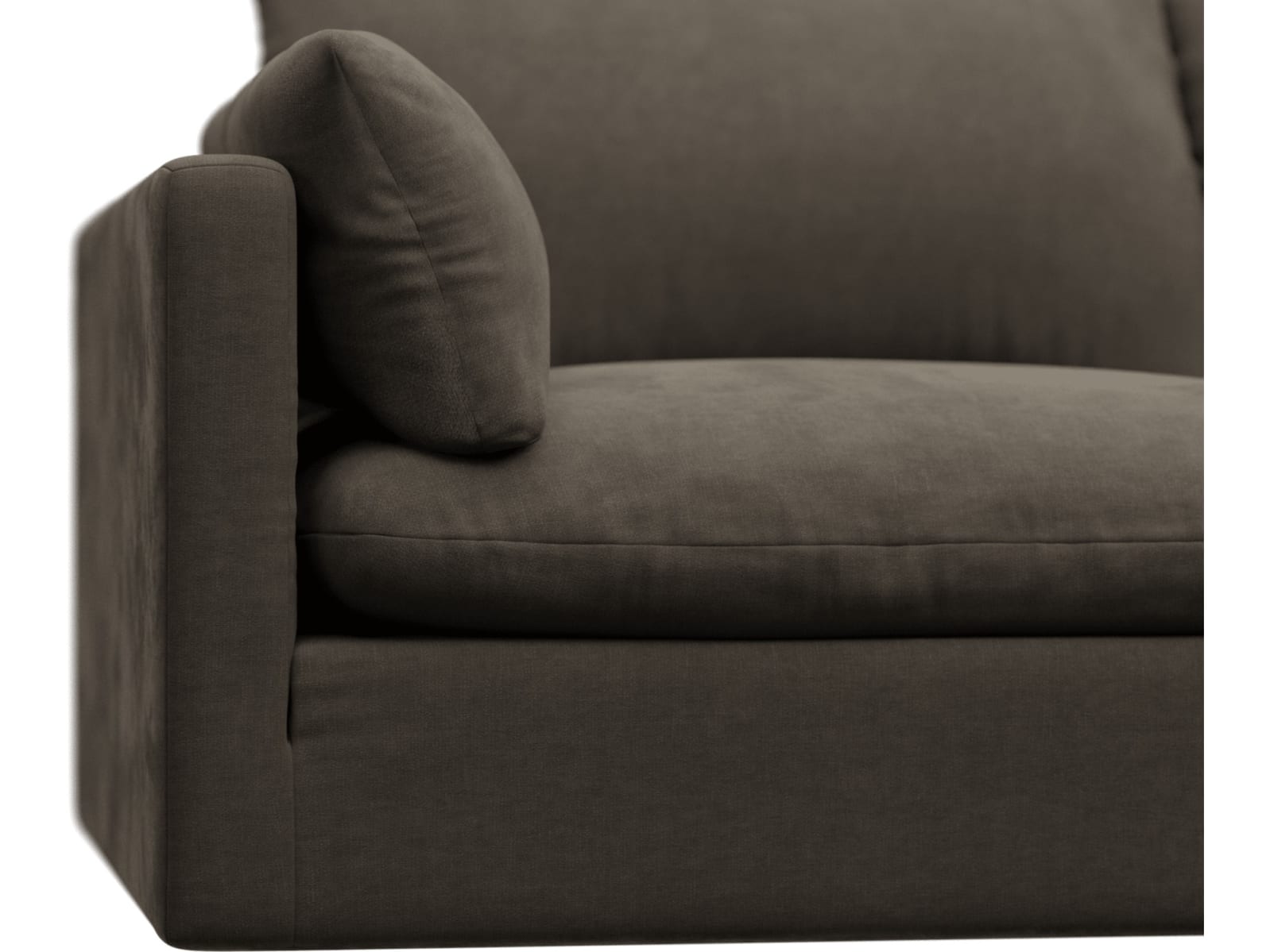 Willow Muse Mink Chaise Sofa - 3 Seater color Muse Mink