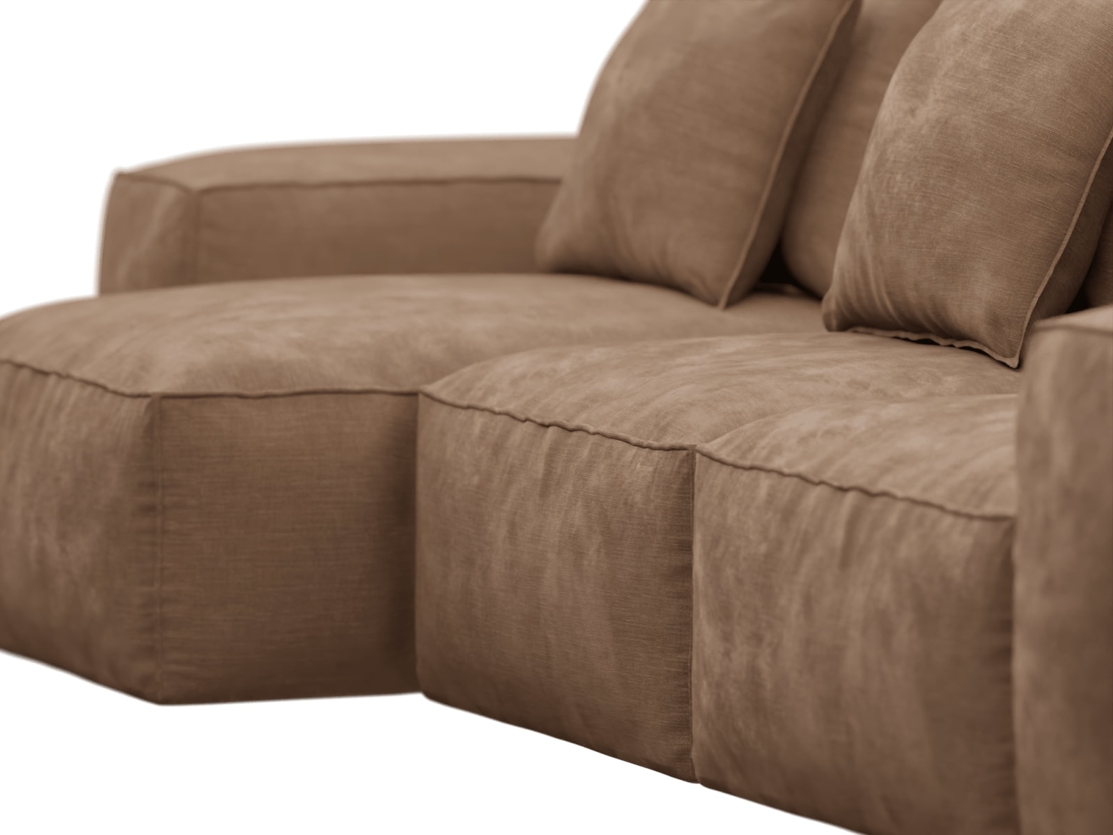 Riley Tribute Chestnut Modular Sofa - 3 Seater Chaise color Tribute Chestnut