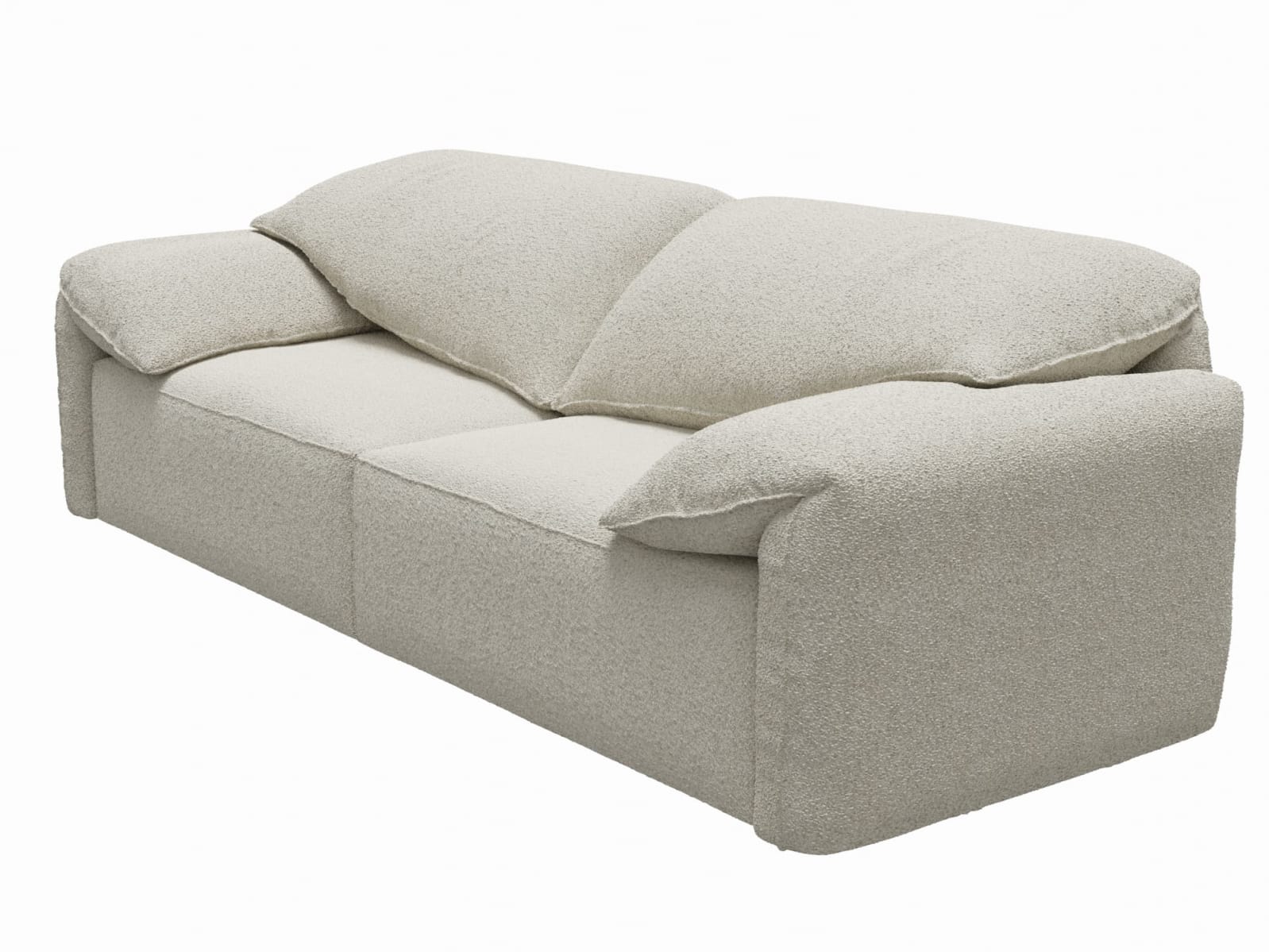 Clarence Boucle Ivory Sofa - 4 Seater color Boucle Ivory