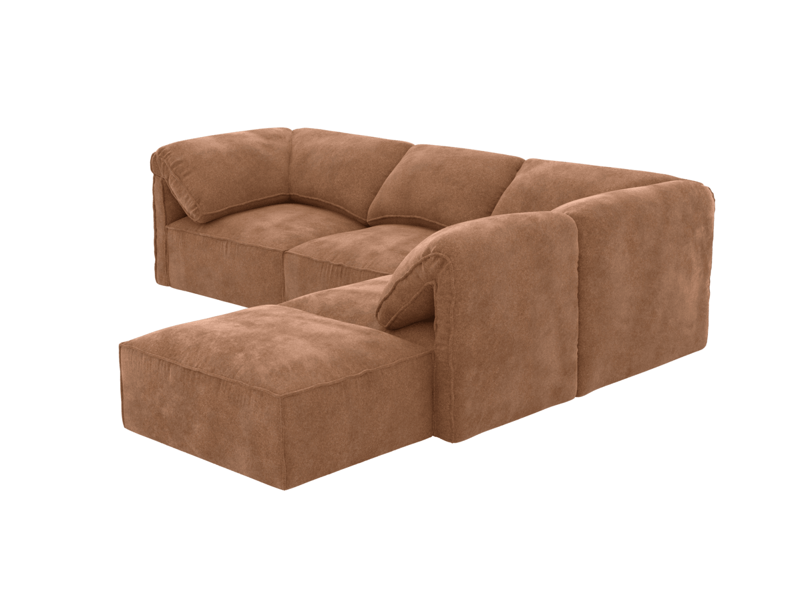 Kai Tribute Chestnut Modular Sofa with Ottoman - 4 Seater color Tribute Chestnut
