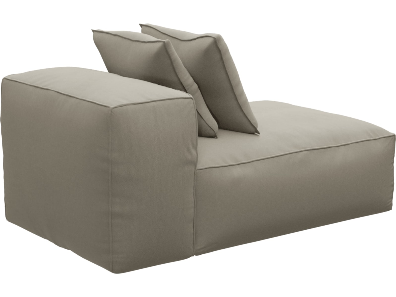 Riley Plaza Natural Module Chaise color Plaza Natural