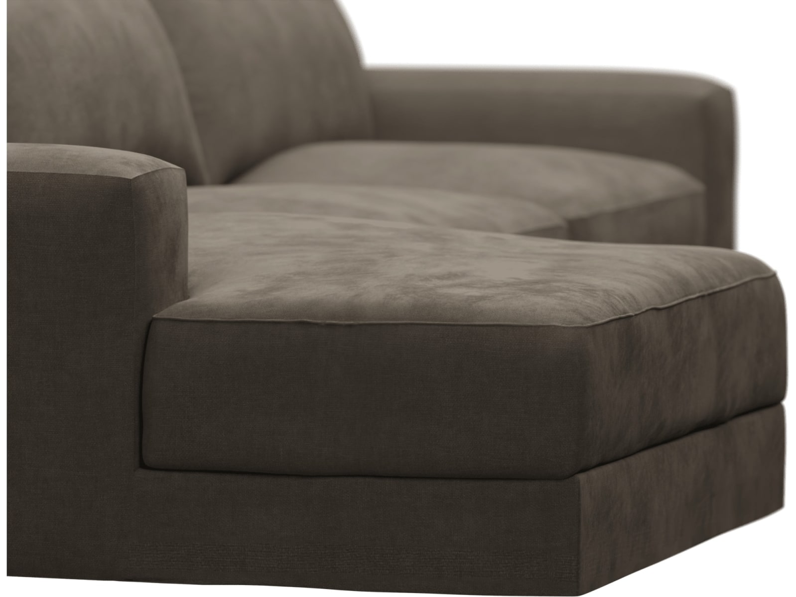 Monica Muse Mink Chaise Sofa - 3 Seater color Muse Mink