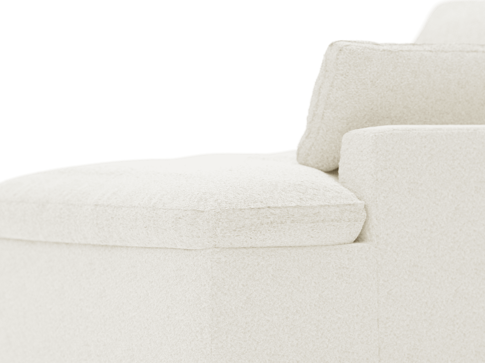 Retreat Boucle Ivory Chaise Sofa Right Arm Facing Module color Boucle Ivory