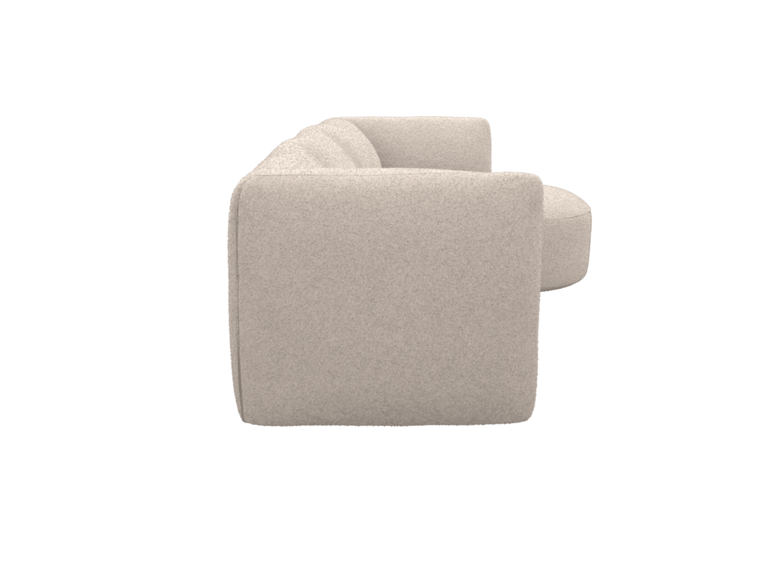 Dillon Boucle Pumice Round Chaise Sofa - 3 Seater color Boucle Pumice