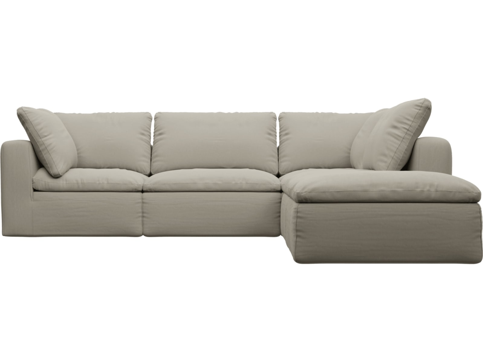 Cloud Plaza Natural Modular Sofa - 5 Piece color Plaza Natural