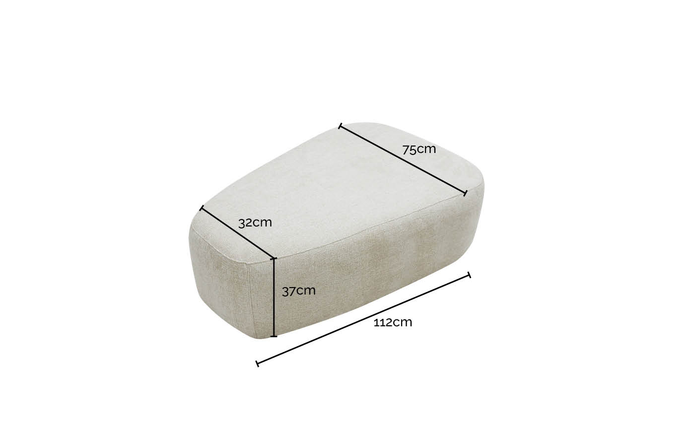 Mira Avon Mineral Ottoman - Large color Avon Mineral
