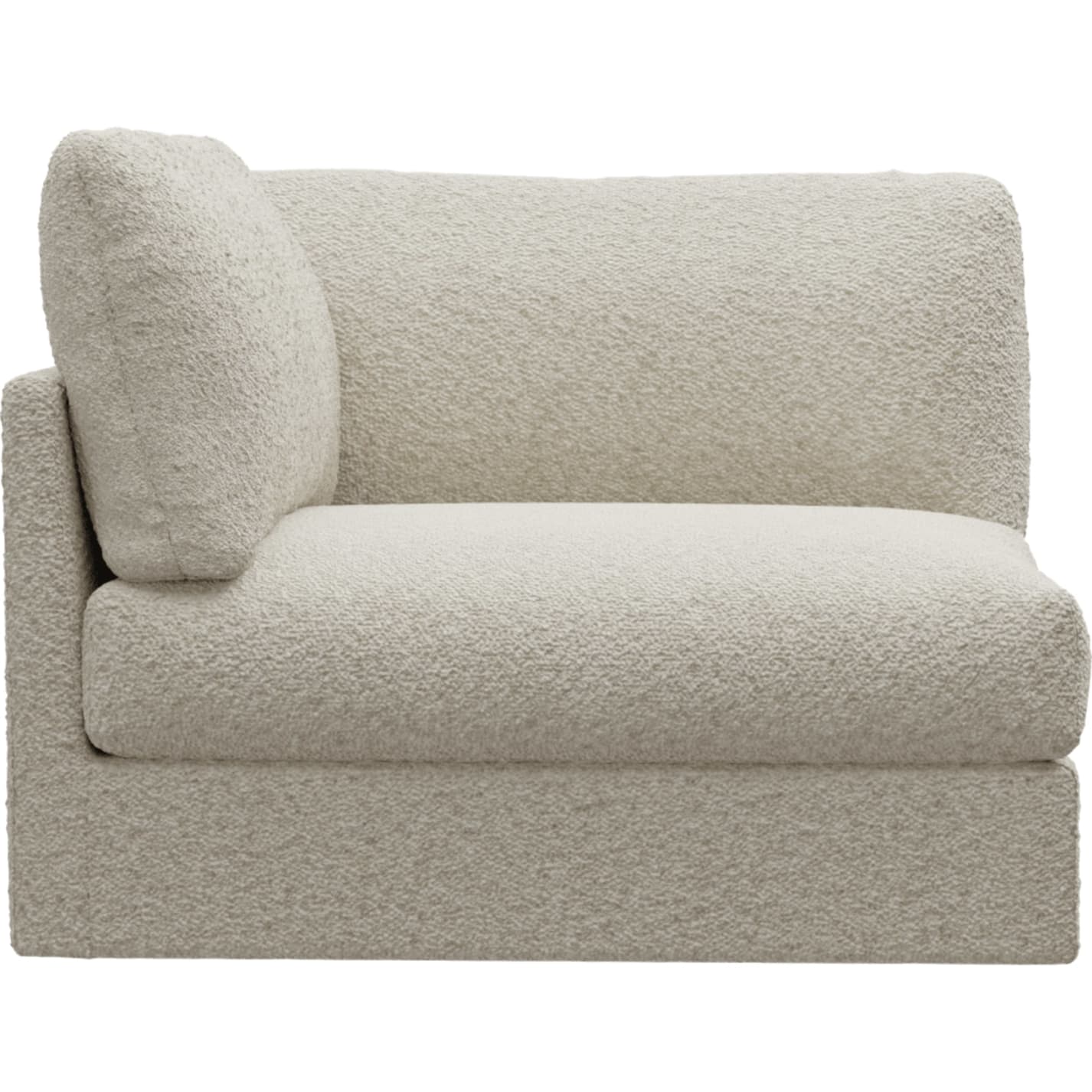 Finley Boucle Ivory Right Arm Facing Sofa Chair Module color Boucle Ivory