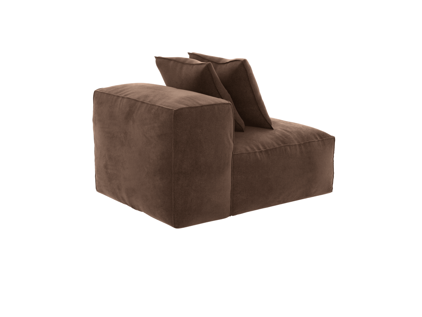 Riley Muse Chocolate Armless Sofa Module color Muse Chocolate
