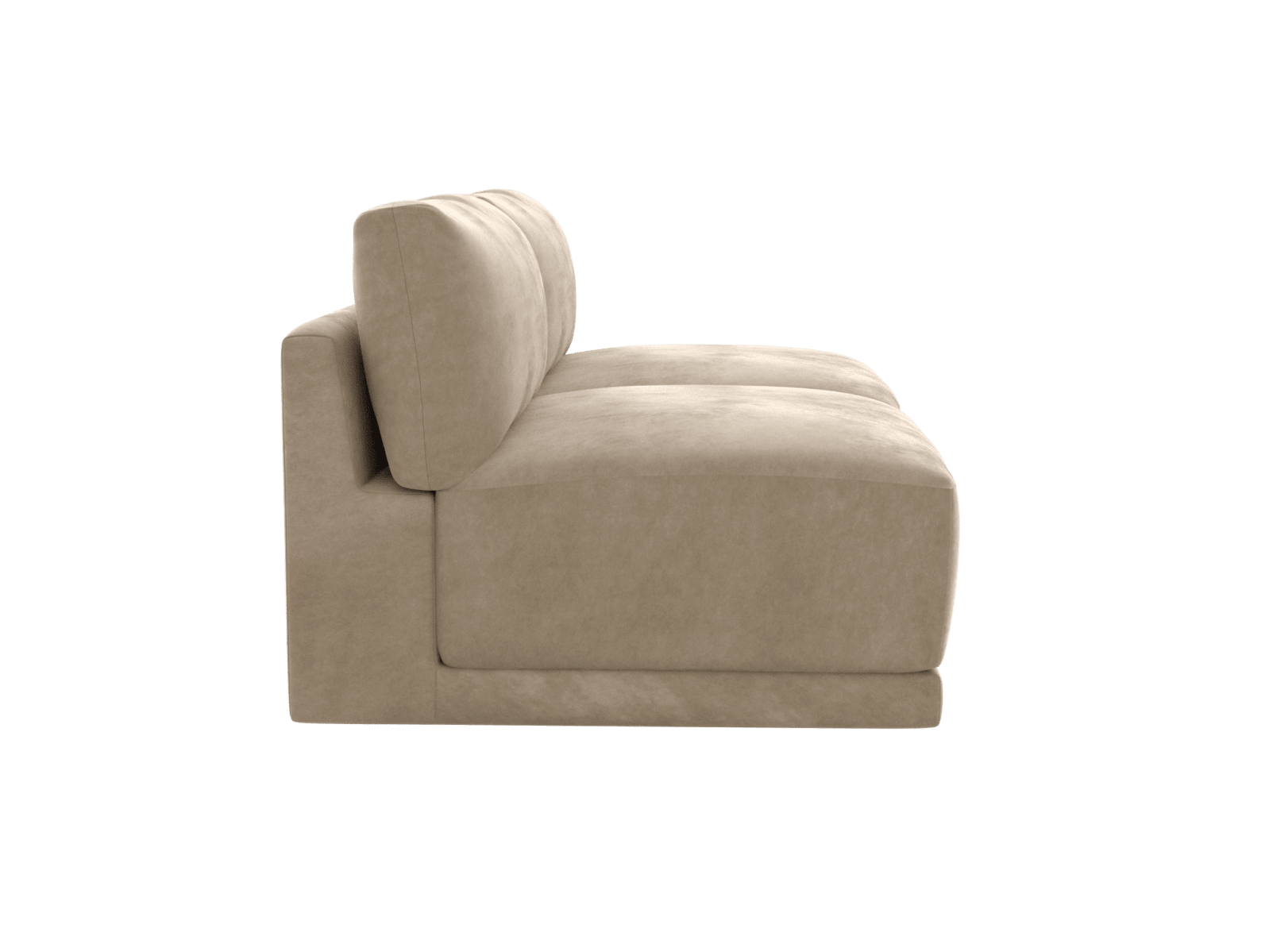 Haven Muse Soft Brown 2 Seater Armless Sofa Module color Muse Soft Brown