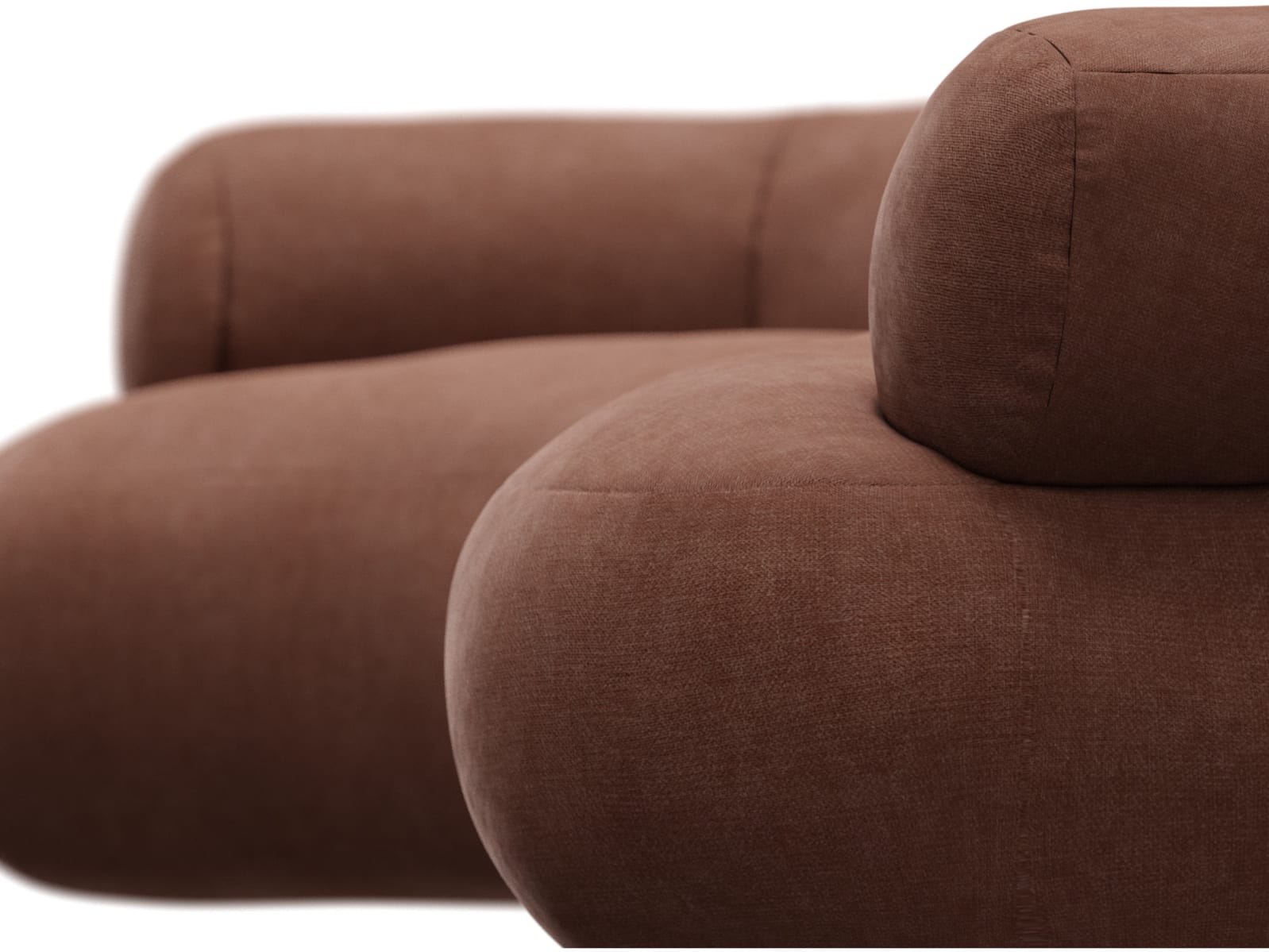 Colette Muse Rust Sofa - 3 Seater color Muse Rust
