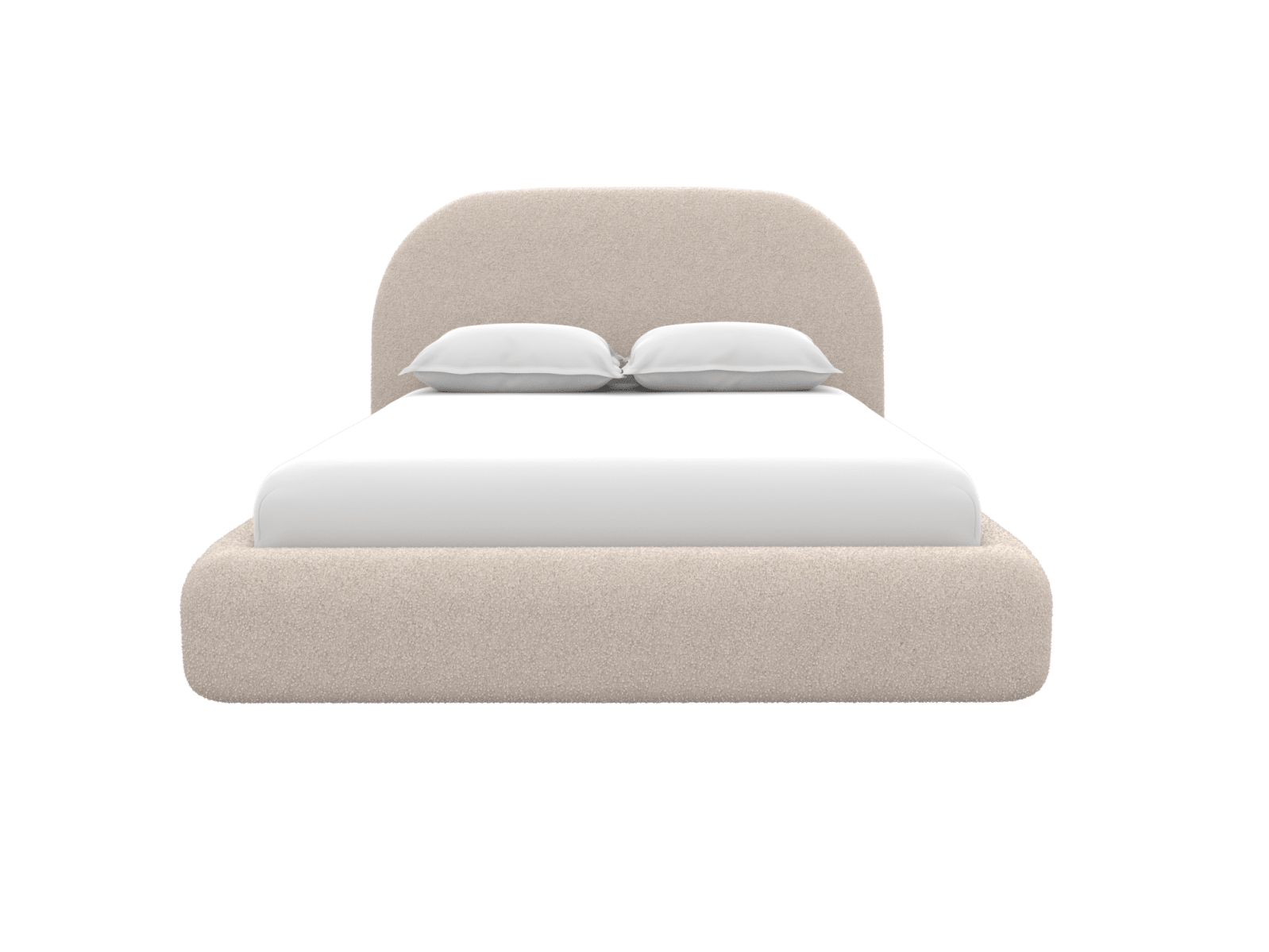 Capri Gas Lift Bed Boucle Pumice King color Pumice