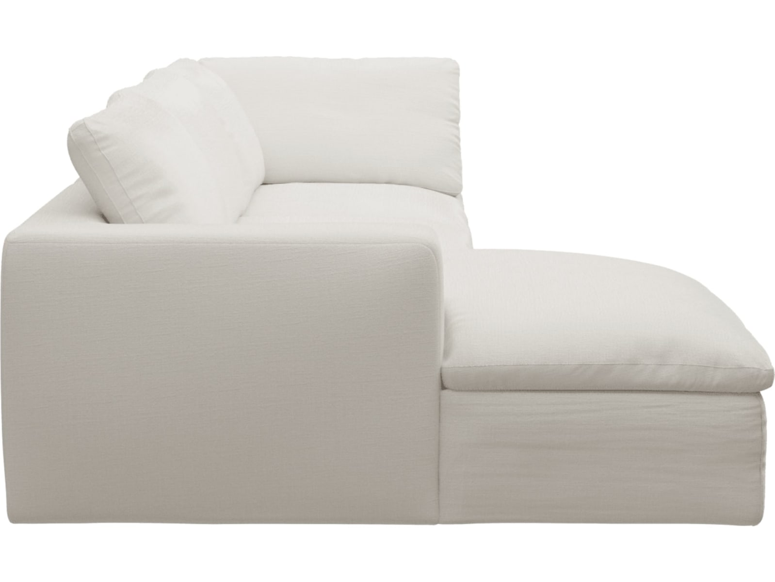 Cloud Deep Tribute Ice Modular Sofa - 3 Seater Chaise color Tribute Ice