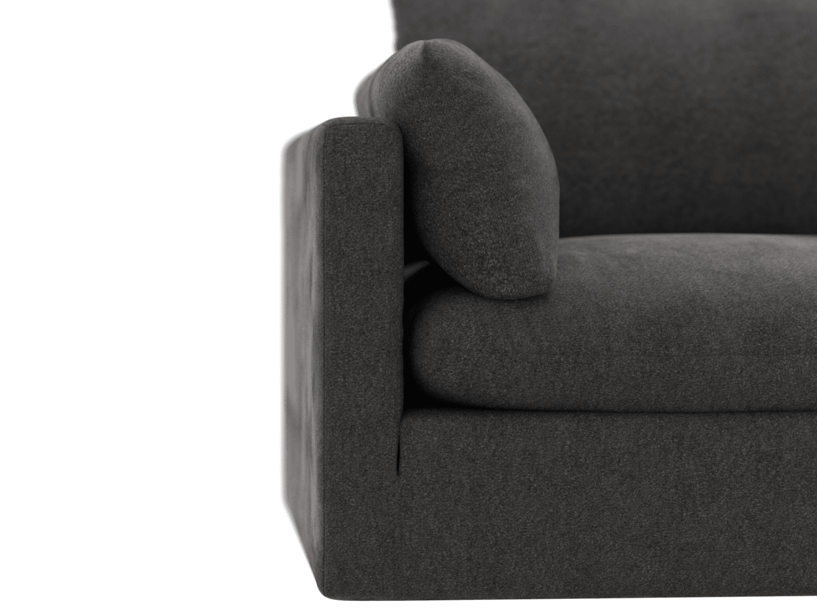 Willow California Charcoal 1 Seat Left Arm Facing Sofa Module color California Charcoal