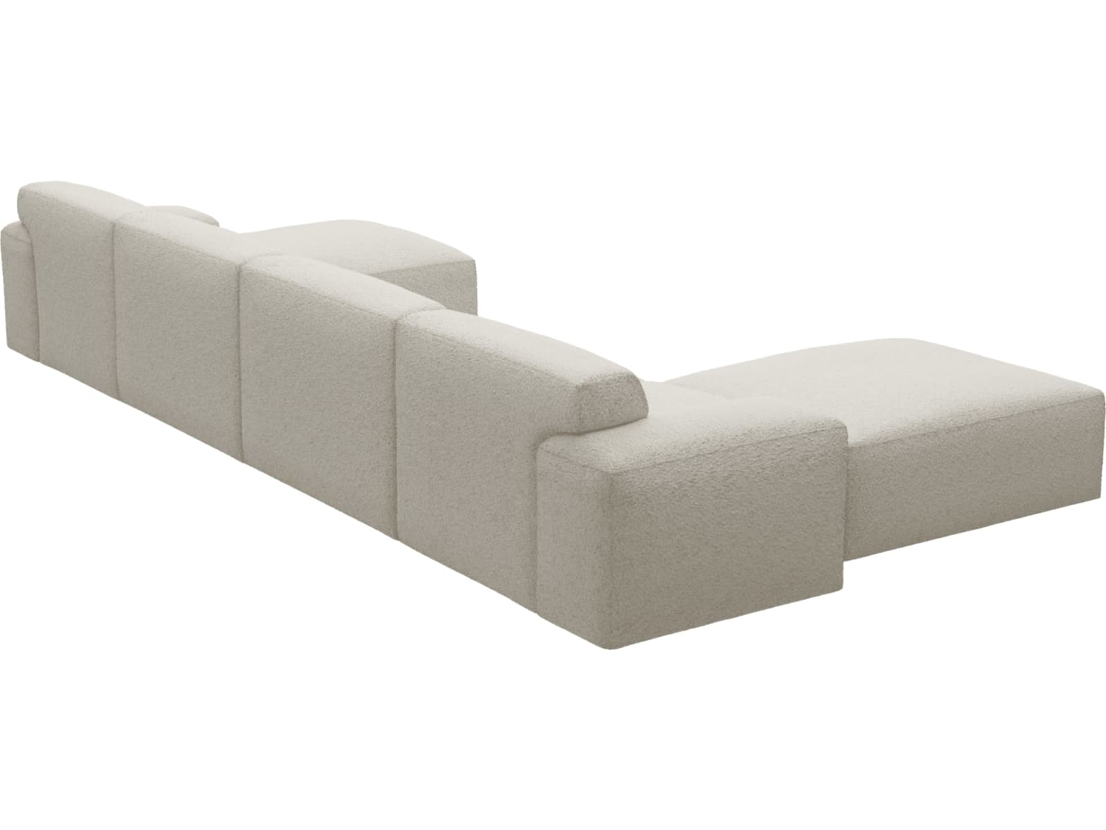 Copenhagen Boucle Ivory Chaise Sofa - 5 Seater U Shaped Modular color Boucle Ivory