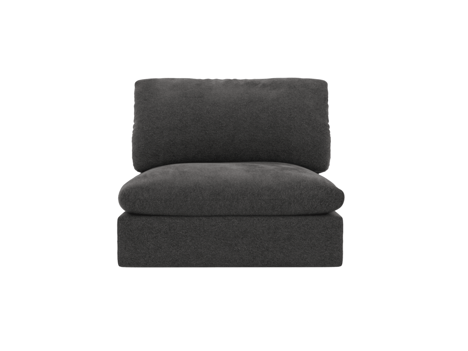Willow California Charcoal Armless Sofa Module color California Charcoal