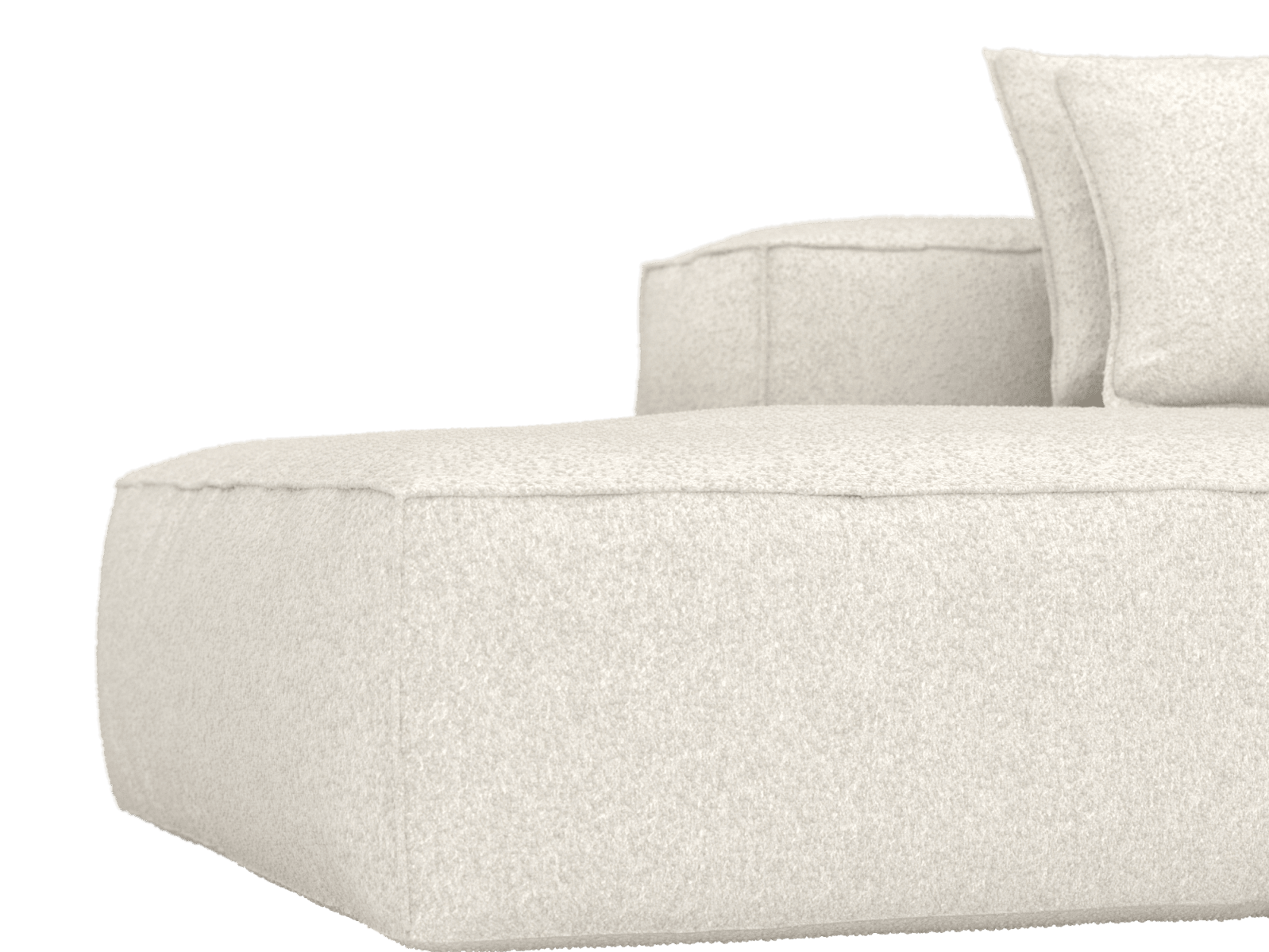 Riley Boucle Ivory 4 Seater Terminal Left Modular Sofa color Boucle Ivory