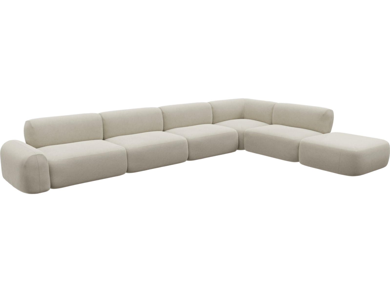 Beckett Muse Flax Modular Sofa - 7 Piece color Muse Flax