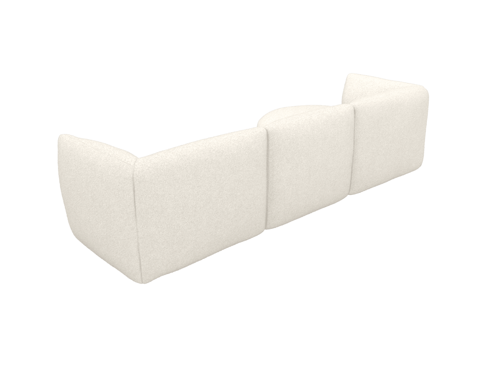 Dillon Boucle Ivory Round Chaise Sofa - 3 Seater color Boucle Ivory