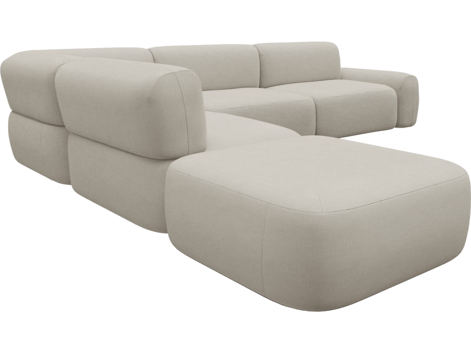 Beckett Toorak Pearl Modular Sofa - 6 Piece color Toorak Pearl