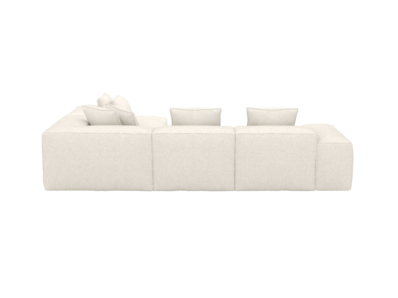 Riley Boucle Ivory 5 Seater Terminal Right Corner Modular Sofa color Boucle Ivory