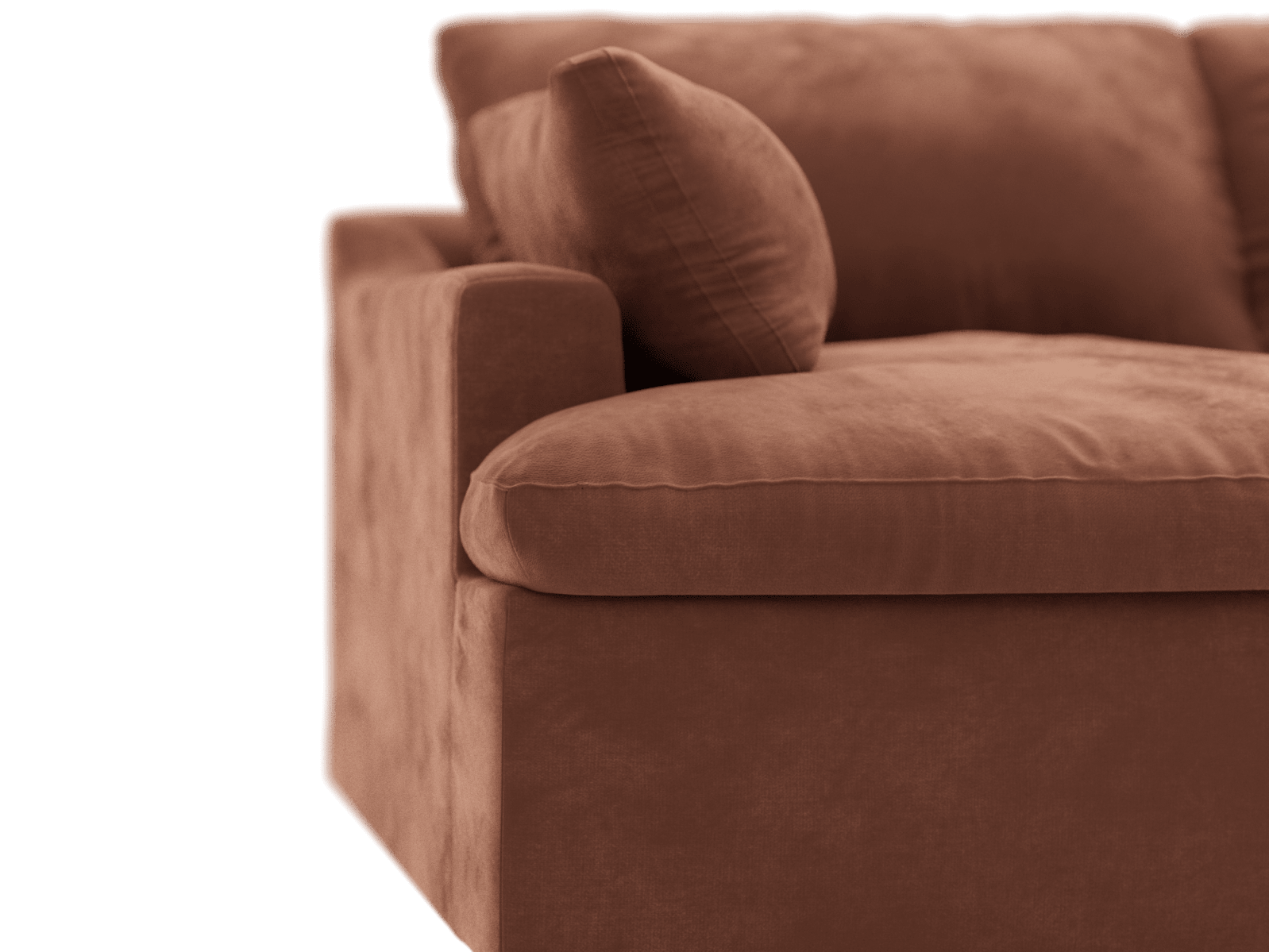 Retreat Muse Rust Chaise Sofa - 3 Seater color Muse Rust