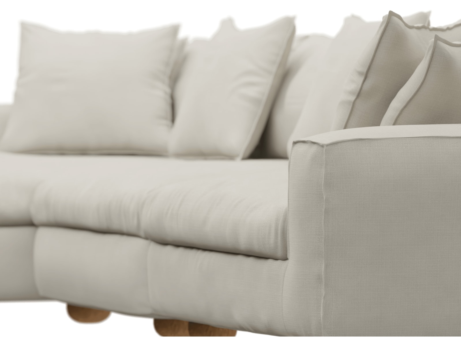 Tully Toorak Pearl Chaise Sofa - 3 Seater color Toorak Pearl