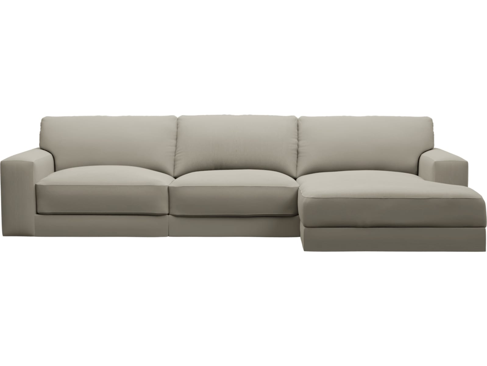 Monica Plaza Natural Chaise Sofa - 3 Seater color Plaza Natural