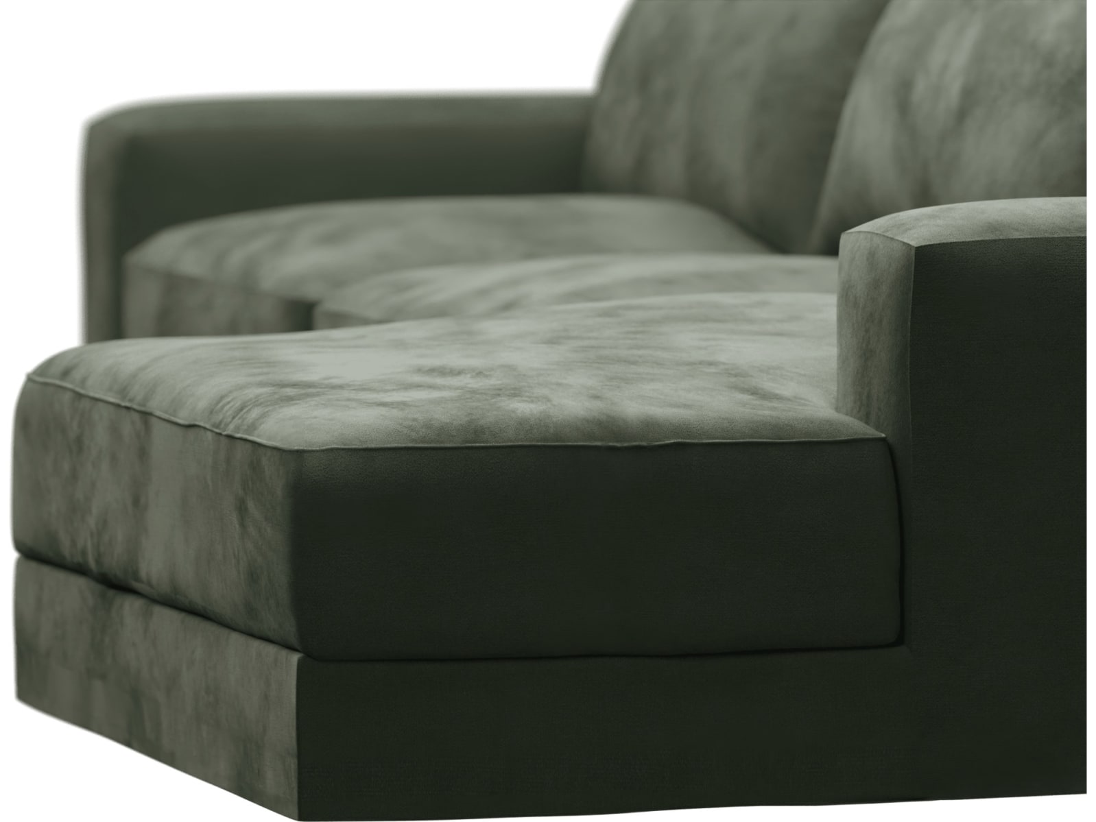 Monica Muse Forest Chaise Sofa - 3 Seater color Muse Forest