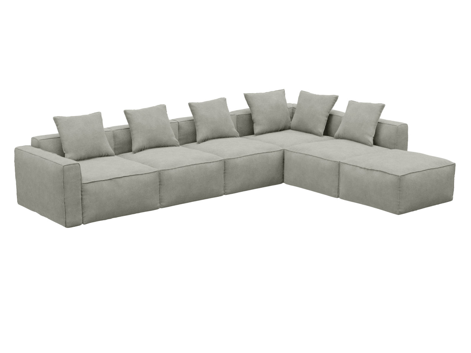 Riley Apt Toorak Pebble Sofa - 6 Seater RAF Terminal color Toorak Pebble