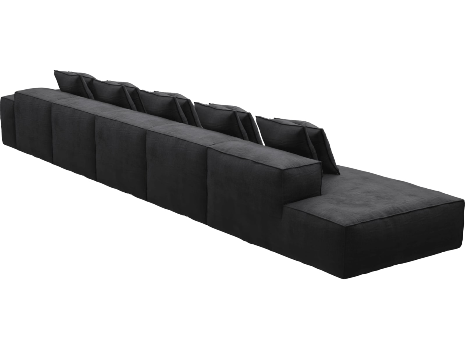 Riley Plaza Flint Grey Modular Sofa - 1x Arm, 4x Armless, 1x Left Terminal color Plaza Flint Grey