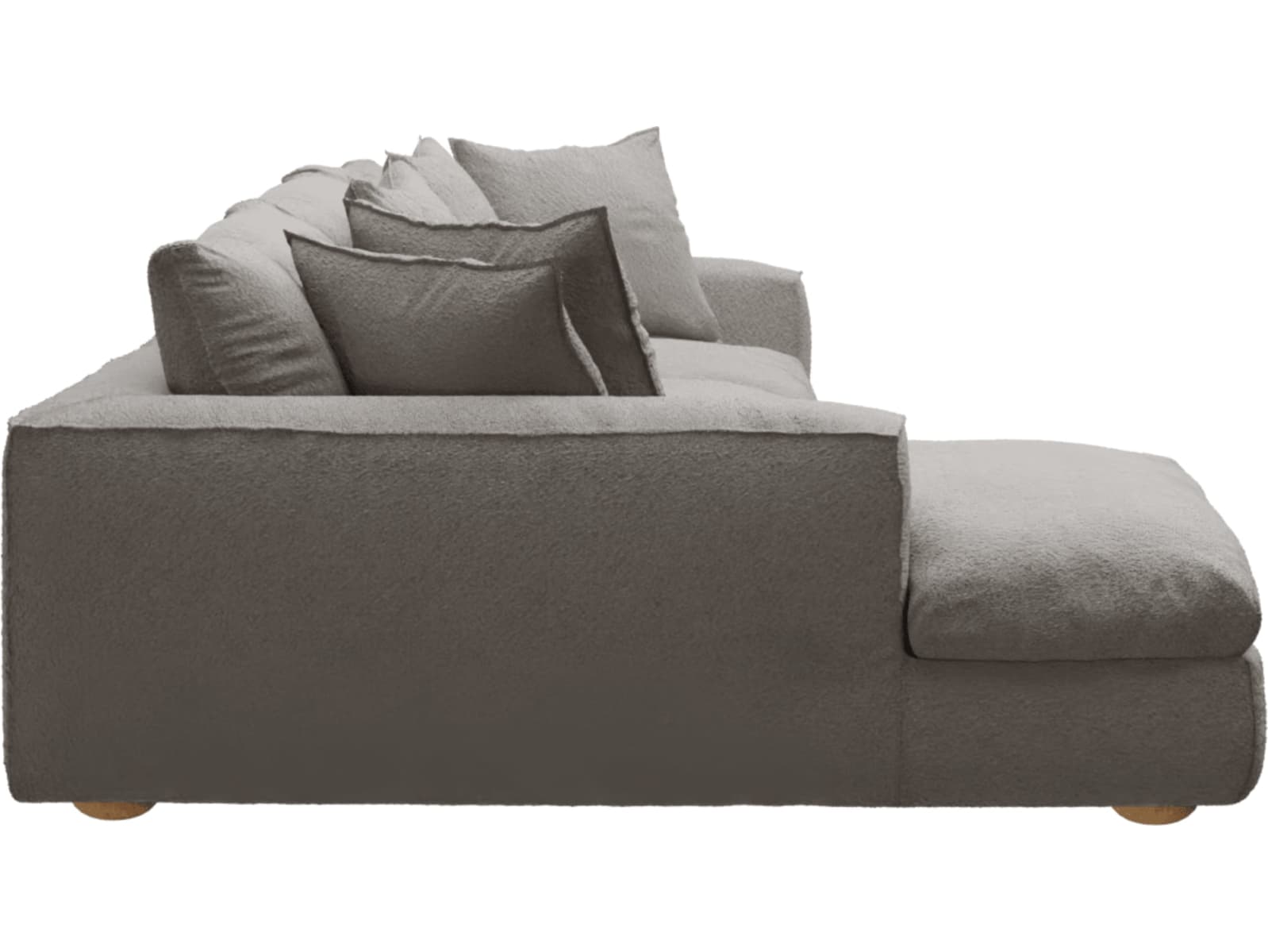 Tully Boucle Pumice Chaise Sofa - 3 Seater color Boucle Pumice