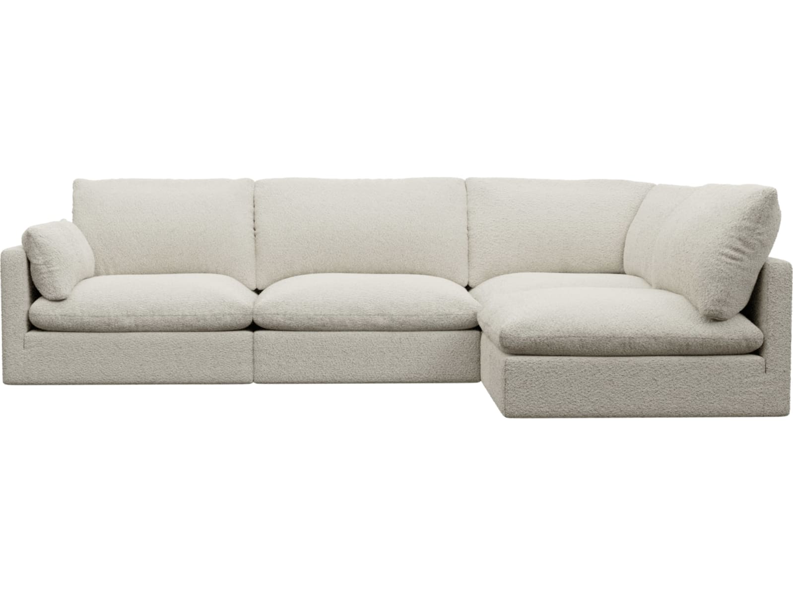 Willow Boucle Ivory Corner Sofa - 4 Seater RAF Terminal color Boucle Ivory